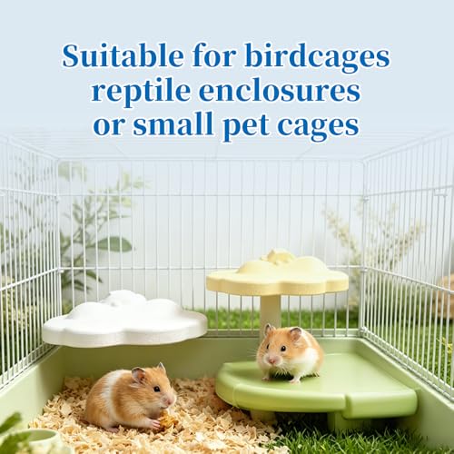 3PCS Parrot Grinding Platforms, Washable Cloud Design Bird Stand with Screw Lock, Natural PLA Material for Nail Beak Care, Cage Accessory - size: S