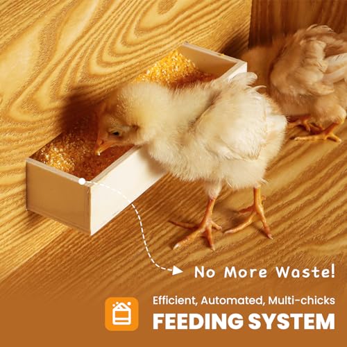 Brooder for Chicks, 32" Chicken Brooder with Feeder & Waterer | Upgrade Sliding Door Design, Super Easy to Clean Up to 30 Chicks 32" L x 16" W x 16" H