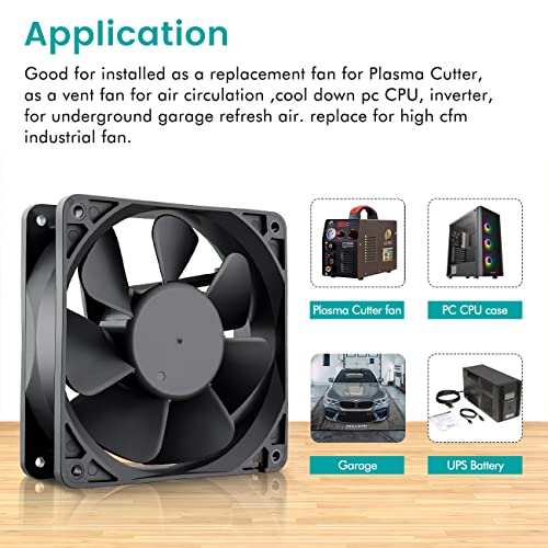 Wathai 120x120x38mm 120mm 24V 2Pin Brushless DC Industrial Cooling Case Fan | 24v industrial case fan Big Airflow 3000RPM for diy Welding Machines RV Inverter electrical cabinet small exhaust - style: 24V 2Pin Sleeve