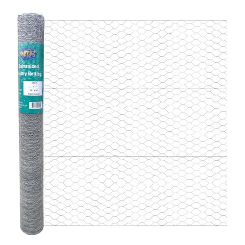 20GA Galvanized 36in x 50ft x 1in Mesh Chicken Wire Hexagonal Poultry Netting - size: 36"x50'