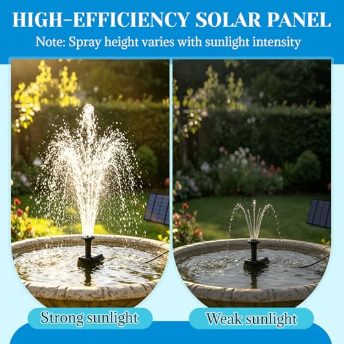 1.8W Solar Fountain Pump, Solar Pond Fountain Solar Water Fountain with Separated Solar Panel & 9.84FT Cable, Outdoor Solar Fountain for Bird Bath, Small Pond, Fish Tank, Garden Water Feature - color: 1.8w Solar Fountain Pump