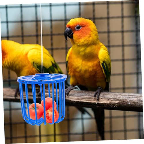 10pcs Lightweight Hanging Parrot Vegetable Feeder Basket for Bird Cages Clean Small Food Holder for Budgie Cockatiel Parakeet Wire Fruit Storage for Foraging and Feeding
