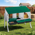 Garvee 3-Hole Rollaway Chicken Nesting Box for Hens –Chicken Nest Box with Removable Trays, Easy Egg Collection & Cleaning, Wall Mount or Freestanding, Sturdy Chicken Laying Boxes, Green - color: Green-3 grids with legs