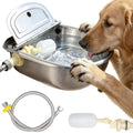 Automatic Water Dispenser for Dogs and Cats - Stainless Steel Dog Water Bowl Dispenser Outdoor Large Pets Waterer Feeder for Poultry and Livestock