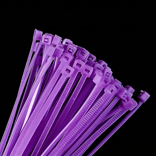 Zip Ties, 100pcs Purple Zip Ties 8 Inch, Plastic Ties Small Zipties Cable Tie Wraps, Multi-Purpose Cable Management Ties, Self-Locking Ziptie for Office and Home(Can bear 30lb) - color: Purple, size: 8" (100 Pack)