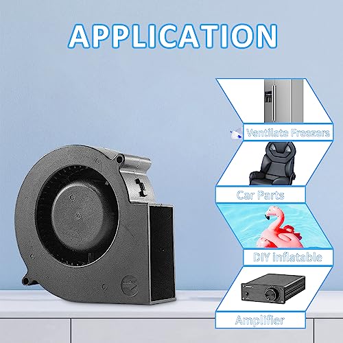 97mm 12V DC IP68 Waterproof Blower Fan with Speed Controller 1600-4000 RPM | 97mmx33mm High-Speed Powerful Exhaust Blower for Humid/Dusty Areas Inflatables Replacements Amplifiers Car Engines Computing - size: 9733