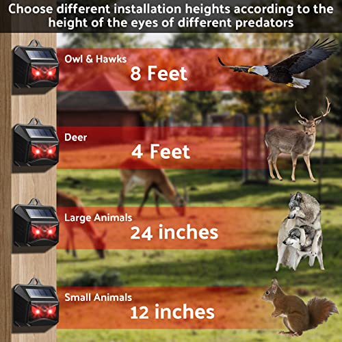 Solar Control Light Nocturnal Animal Repeller Outdoor Deterrent Devices Light Sensor Animal Repellent for Skunk Deer Coyote Fox Raccoon Cat Garden Yard Farm Chicken Coop (6, Black)