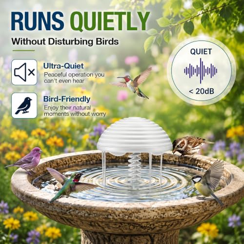 Bird Bath Water Circulator with 2 D-Cell Batteries, Quiet Waterproof Bird Bath Agitator, Birdbath Bubbler Keeps Water Moving & Attracts Birds for Outdoor Patio Garden(Spiral Paddle) - style: Spiral Paddle