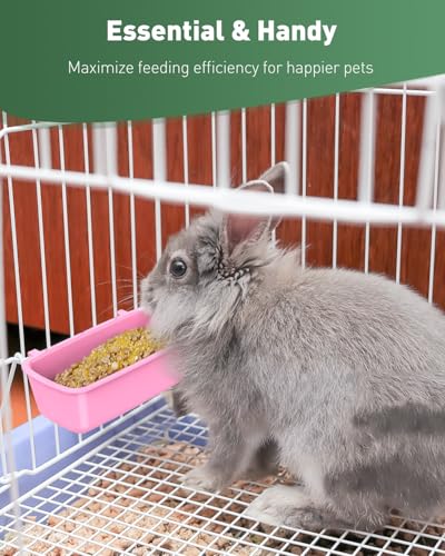 Pawfly Hanging Feeder, Food and Water Container, 6 Pcs Plastic Keepers for Cages Rabbit, Feeding Dishes Coop Cups for Parrots Hamsters Guinea Pigs & Other Small Pets - size: 6 pcs