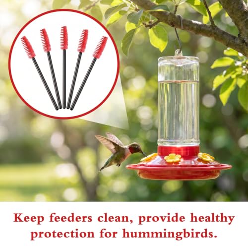 100PCS Hummingbird Feeder Cleaning Brushes, Bendable Brushes(Red) | Versatile Tiny Brushes for Cleaning Hummingbird Feeder, Small Cleaning Brushes for Outdoor Water Bottles Tubes Bird Feeders - color: Red