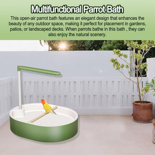 Parrot Shower, Automatic Parakeet Bird Bath with Pump, Large Bird Shower Fountain, Bird Bath for Parakeets for Pet Birds, Conure, Cockatoo, Budgie, Lovebird, Finches