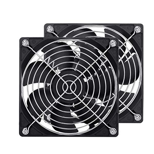 2-Pack 120mm Fan DC 12V Computer Fan 120mm x120mm x 25mm 2-Pin High Performance Cooling Fan - size: 120x120x25mm