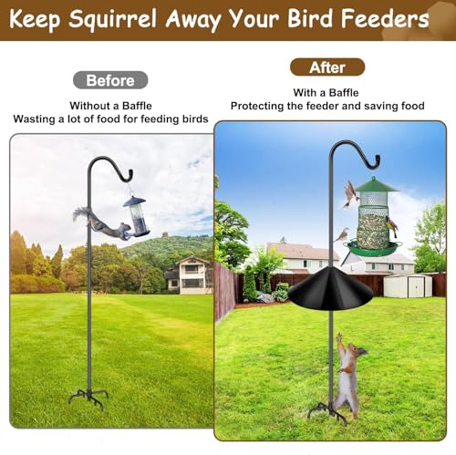 Squirrel Baffle for Bird Feeder Pole,Outdoor Pole Mount Squirrel Proof Guard Stopper- 19 Inch,1 Pack,Plastic - size: 19IN-1Set