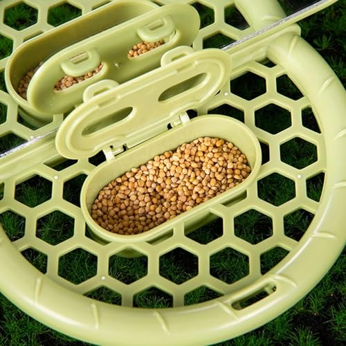 septillar Bird Mirror with Perch Stand, Bird Toys for Parakeet Cockatiel Conure Lovebirds Finch Canaries (Green) - color: Green