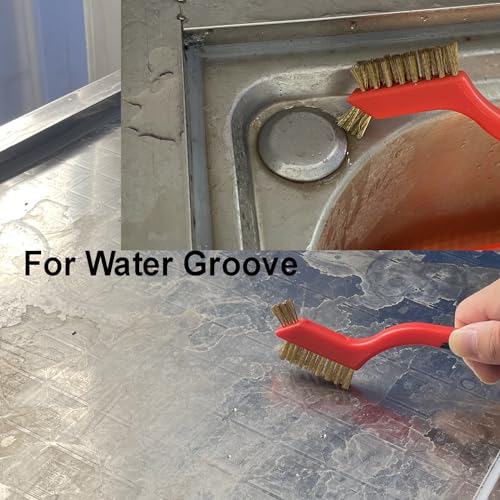 YiwerDer 3Pcs Mini Wire Brush Set, Stainless Steel/Brass/Nylon Bristles Wire Brushes, Curved Handle Soft Grip for Rust, Dirt & Paint Scrubbing with Deep Cleaning – 7 Inches (Red) - style: 3Pcs Red Mixed Brushed