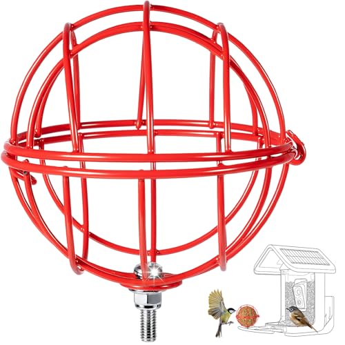 SheeChung Metal Suet Ball Holder Compatible with Bird Buddy,5mm Screw Hole | Smart Feeder Replacement Part,Bird Buddy Accessories,Suet Holder,Easy Attachment for Bird Feeders,Easy to Clean & Refill - color: Red Round, size: only Suet Ball Holder