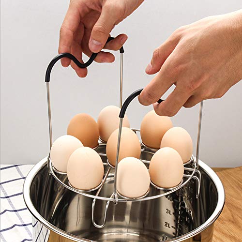 Egg Steamer Rack Trivet with Heat Resistant Handles for Instant Pot Accessories 5,6,8 Quart & Pressure Cooker, Stainless Steel - color: Egg rack