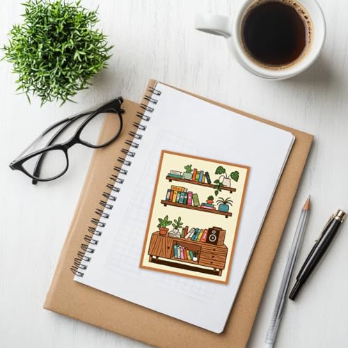CHGCRAFT Bookshelf Clear Stamps Reading Plan Form Transparent Stamps Books Silicone Clear Stamp Seals for DIY Scrapbooking Photo Album Decoration, 4.3×6.3 inch - style: Bookshelf