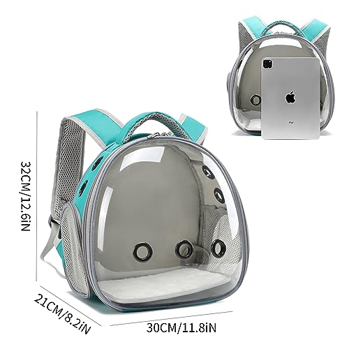 Portable Travel pet Backpack Carrier Hamster Bag Guinea Pig Bird Small Dog cat Turtle Carrier Rabbit Cage Squirrel Bearded Dragon Breathable Hangbag (Green) - color: green