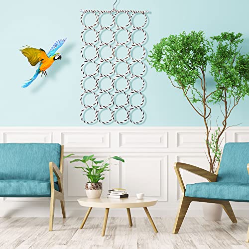3 Pieces Bird Rat Climbing Rope Net Toy for Cage Bird Rope Perch Swing, Ladder Bridge Hanging Hammock, Small Animal Activity Toy for Gerbil, Mouse, Mice, Parrot