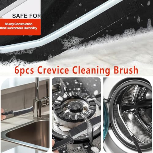 Crevice Cleaning Brush, Bathroom Gap Cleaning Brush, Hard Bristle Brush for Cleaning, Multifunctional Gap Brush, for Blind, Baseboard, Fan, Window or Sliding Door Track (5pcs) - color: Black-5pcs