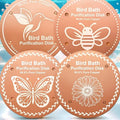OICEME Bird Bath Purification Disc Pure Copper Outside Winter Solar Power Birdbath Hanging Bowl Deicer Cage Metal Deck Railing Glass Concrete Ceramic Stone Ground Water Birdhouse - color: Gold 4PCS Bird&Bee&Butterfly&Daisy