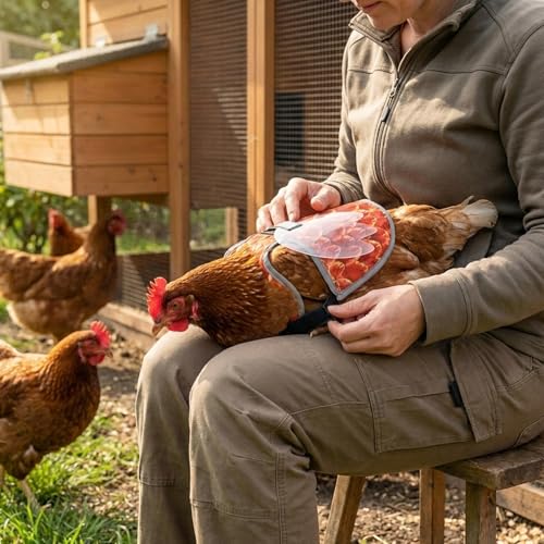 4Pcs Chicken Saddles for Hens with Detachable Wings, Waterproof Breathable Chicken Vest, Adjustable Hen Back Protector Saddle, Anti Pecking Poultry Saver for Feather Recovery