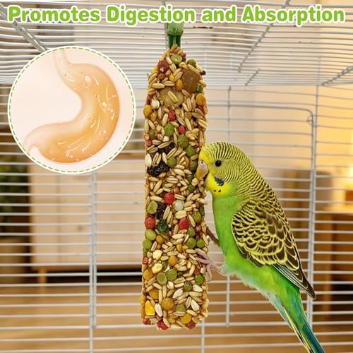Parakeet Treats Sticks 3 PCS Bird Cereal Treat Natural Parrot Chewing Toys for Cockatiel Conure Lovebird Budgie Canary Finch(6.7inches,2.12ounce)