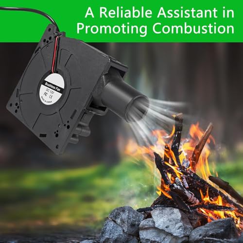 120mm x 32mm Dual Ball Blower Fan 12V with 110v - 240v AC Plug Variable Speed Controller - High Velocity Squirrel Cage Fans for DIY Cooling Projects, BBQ, Drum Smoker