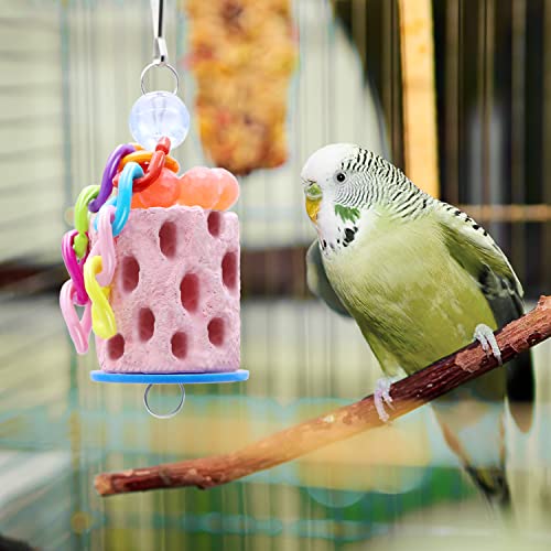 Wontee Bird Calcium Chew Grinding Treats Toy for Parrot & Small Pets (2 pc) | Minerals, colorful, trimming and cleaning bird beaks, for budgies/cockatiels/conures/quaker/senegal parrot/gerbils/rats/mice - size: Small (2 pcs)