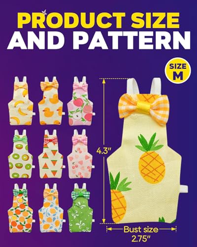 10Pcs Large Size Bird Diapers, Reusable Parrot Pigeon Pants, Leakproof Poop Control Suit for Cockatiel Conure Macaw Parakeet, Indoor Outdoor Nappy for Medium Birds (Size M)