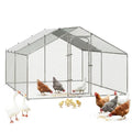 Large Metal Chicken Coop, 13.2x9.9x6.6ft Bold Chicken Pen with Spire Shape | Heavy Duty Walk-in Outdoor Enclosure with Waterproof Anti-UV Cover. Poultry Cage Suitable For Chicken, Duck, Rabbit and Dog. - size: 158.4"L x 118.1"W x 76.8"H