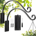Heavy Duty Plant Hanger Bracket: 16 Inch 2 Pack Hanging Plant Bracket | 80 Lbs Solid Iron Capacity, Rust-Resistant Coating, Hanging Heavy Baskets Feeders, Complete Hardware Kit, Indoor Outdoor Use - size: 1A-16" 2PCs