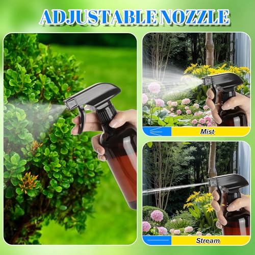 DIYSELF Spray Bottle for Cleaning Plastic Spray Bottles 16 oz 500ml Squirt Bottles for Liquids Amber Spray Bottles for Cleaning Empty Plastic Spray Lab Weighing Bottles for Home Garden - color: Amber, size: 4-Pack