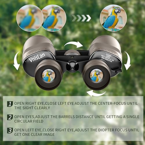 10-30x50 HD Zoom Binoculars for Adults with High-Powered & Image Stabilization - Waterproof, Clear Low-Light Vision Binos for Bird Watching, Hunting, Travel, Cruise Ship Use