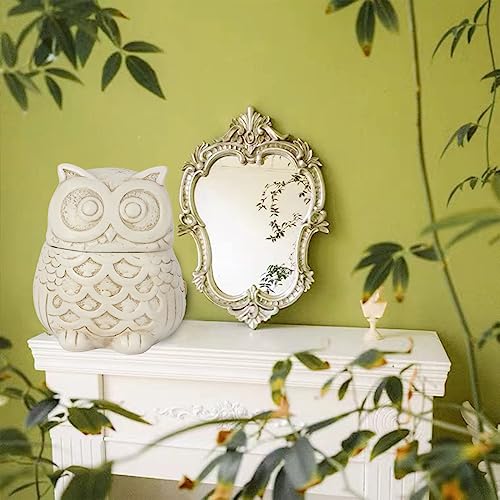 S-MANTIS Vintage Box Antique Trinket Organizer Rings Earrings Storage Animal Shape With Owl Figurine Lid A Handcraft, Keepsake Home Decor And Gift Item (White-Owl) - color: White-Owl