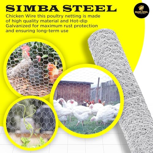 Chicken Wire 24 in x 200 FT x 2” Mesh x 20GA | Poultry Wire Netting | Hot Dipped Galvanized | Chicken Coop, Rabbit Cage, Fence Barrier (24 x 200 x 2) - style: 24 in x 200 FT x 2 in