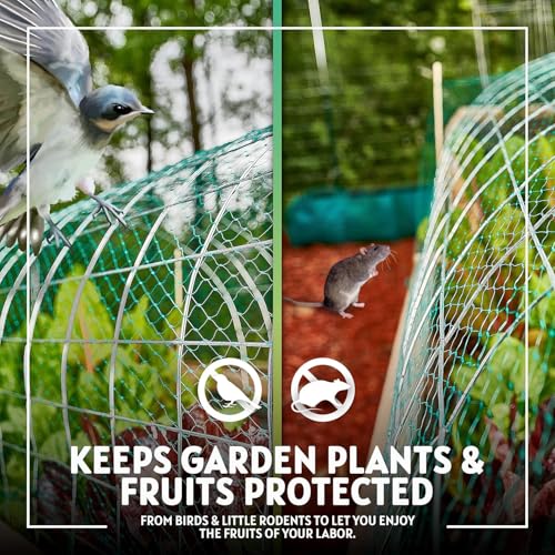 6-1/2 x 33 ft. Green Gentle Garden Netting/Row Cover/Screen | Protect Secure to Keep Away Birds and Rodents from Fruit, Vegetable, Flowers and Sensitive Plants, While Allowing Water and air in - size: 1 Pack
