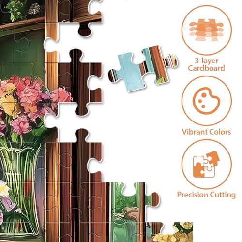 Puzzles for Adults 500 Pieces, Beautiful Flower Store Puzzle for Adults 500 Pieces, Cat Jigsaw Puzzles for Seniors, Perfect for Game Nights Giving Puzzle, 20.5x15 in - style: Beautiful Flower Store
