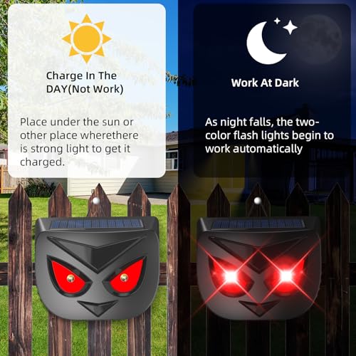 8 Pack Solar Nocturnal Animal Repeller Coyote Deterrent for Yard Predator Deterrent Animal Repellent Predator Eyes for Deer Fox Raccoon Skunk Predator Lights for Chicken Coop Farm Yard