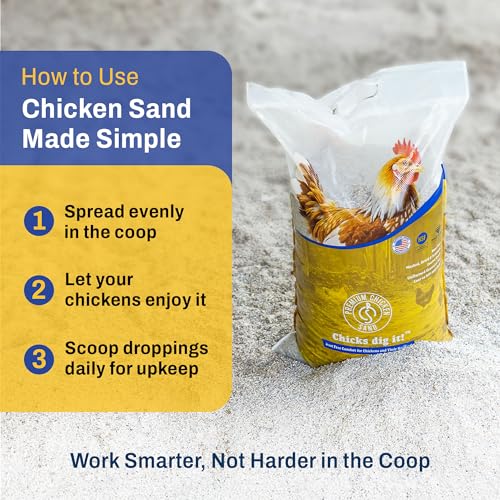 Premium Chicken Sand 50 lbs (8-Pack) – Dust-Free, Odor-Control Bedding for Chicken Coops, Nesting Boxes, and Runs – Natural Poultry Litter, 400 lbs Total - size: 8 Pack