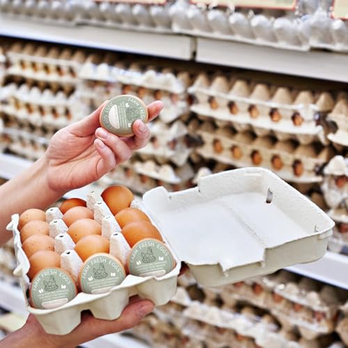 Colarr 500 Pcs Farm Fresh Eggs Carton Labels 2 Inch Egg Unwashed Handling Stickers Self Adhesive Writable Care Stickers Bulk Chicken Packaging Decal Sign for Chicken Quail Farmhouse Spring Holiday - style: Unwashed