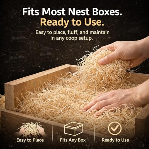 NestNova™ Aspen Nesting Pads for Chickens – 10 Pack 13x13 Excelsior Liners | USA-Grown Aspen, Cleaner Eggs, Kraft-Backed Coop Bedding for Laying Hens - 30 Pads - size: 30 Pads (3 Packs)