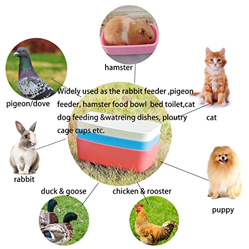6 Pack Rabbit Feeder Waterer Chicken Guinea Pig Cage Food Water Bowl Hanging Watering Container Feeding Dish Coop Cup Treats Drinker for Pigeon Dove Puppy Cat Bird Bath Basin Hamster Bed - size: 15 oz cage bowl Pack of 6