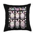 Cute Medical Bunny Egg Easter Nurse Pain Egg Scale Throw Pillow - size: 18x18