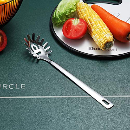 Spaghetti Spoon, Berglander Pasta Server, Stainless Steel Pasta Spoon, Pasta Fork, Noddle Fork, Heat Resistant, Dishwasher Safe, Easy to Clean - size: K. Pasta Server