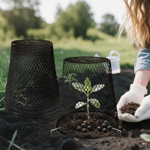 10 Pack 9.2 x 9.2 Inch Chicken Wire Cloche Plant Protectors from Animals | Plant Cages for Outdoor Plants Keep Rabbits Squirrels Birds Deer Out, Sturdy Garden Cloche for Vegetables Flowers Seedlings - size: 10PCS-9.2"x9.2"