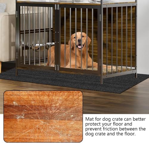 Under Dog Crate Mat Floor Protector, Non-Slip Rubber Kennel Mat, Washable | 50" X 32" X 0.23'', Absorbs Urine Dog Playpen Mat, Protect Floors - size: 50" X 32"