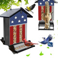 Squirrel Proof Bird Feeder for Outdoors,6LB Large Capacity,Metal Wild Bird Seed Feeder with Bilateral Weight-Activated Perches for Outside Hanging,Finch,Cardinal,Blue Jay,Garden（Grey - color: Gray