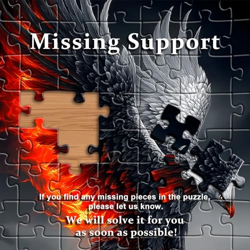 Eagle Puzzles for Adults 1000 Piece, Nature Animal Bald Eagle Bird with Fire Wings, Black Art Impossible Jigsaw Puzzles - style: Fire Eagle Puzzles